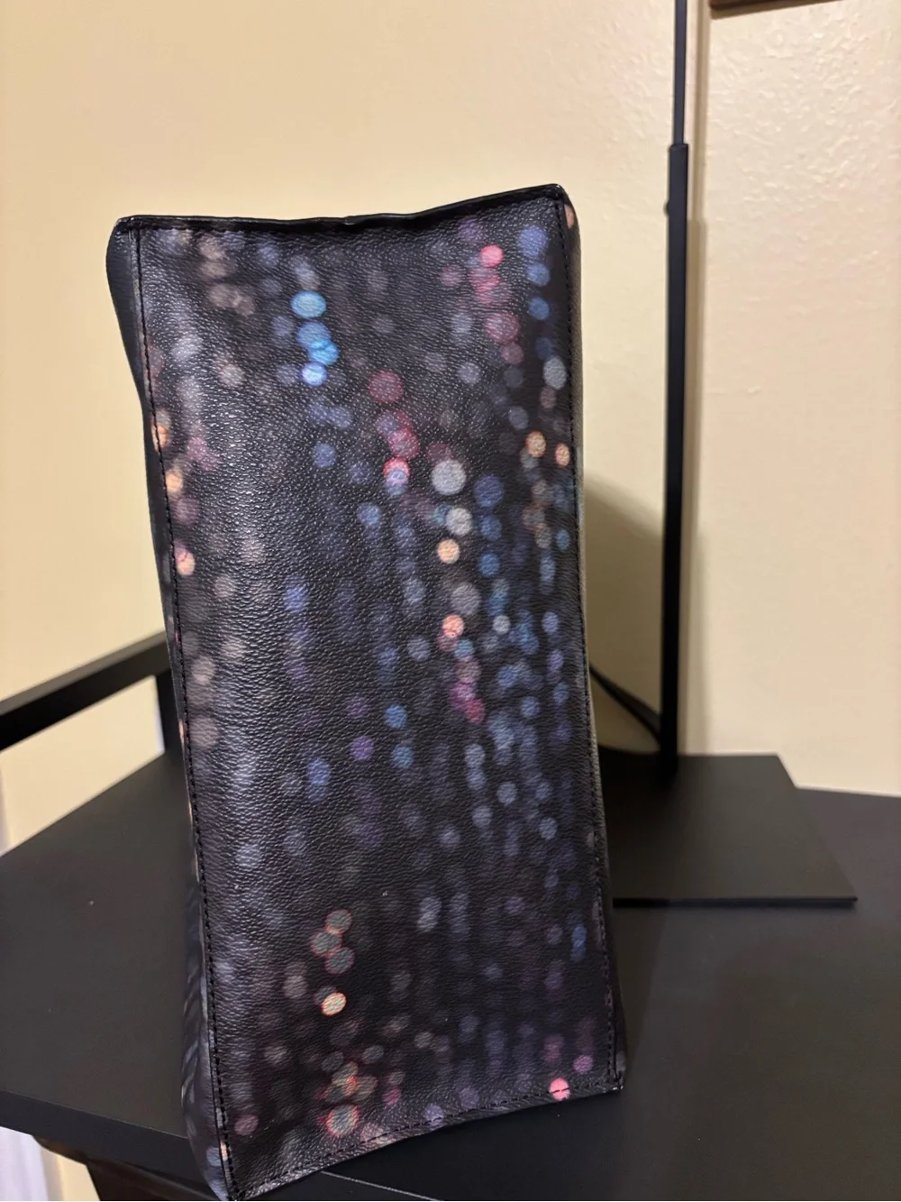 Tory Burch Black Multicolor Dot-Print Tote